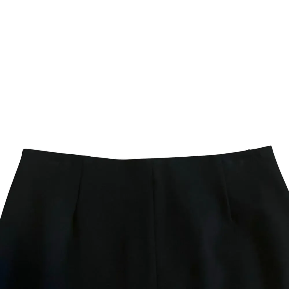 Iris & Ink Black Straight Pencil Skirt Size 12 Office Career